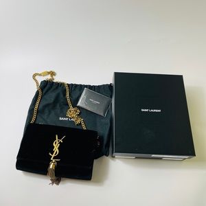 YSL small Kate bag in velvet black